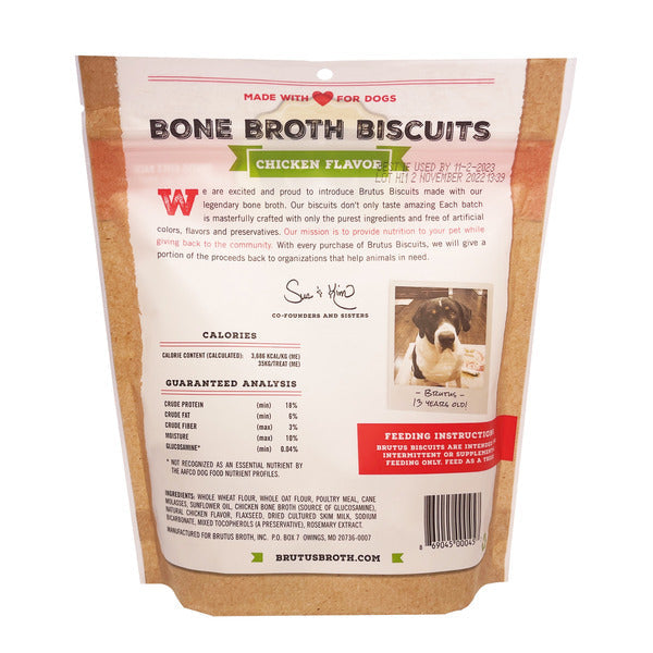Brutus Bone Broth Chicken Flavor Biscuits