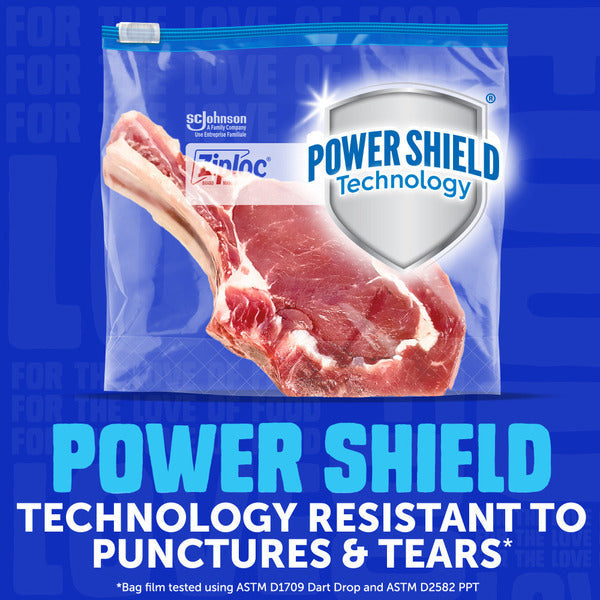 Ziploc Gallon Freezer Slider Bags, Power Shield™ Technology for More Durability
