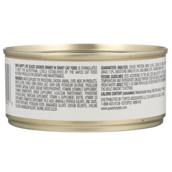 Paws Happy Life Chicken Dinner In Gravy Sliced Cat Food