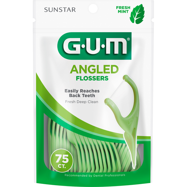 GUM Angled Flossers, Fresh Mint
