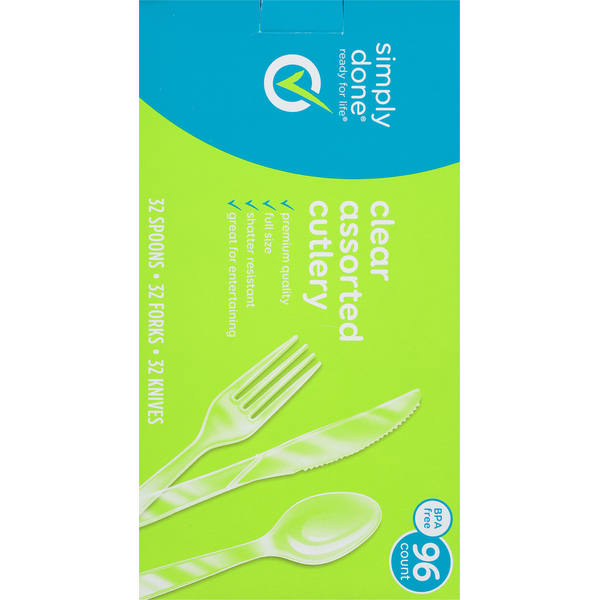 Simply Done Cutlery, Assorted, Clear