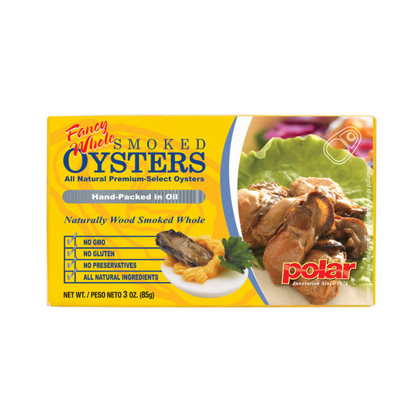 MW Polar Fancy Whole Smoked Oysters, Ready-to-eat