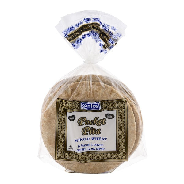 Kontos Pocket Pita Whole Wheat - 6 CT