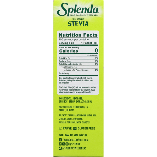 Splenda Sweetener, Zero Calorie, Stevia