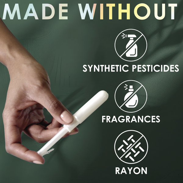L. Organic Cotton Tampons Super Absorbency, BPA-free Plastic Applicator