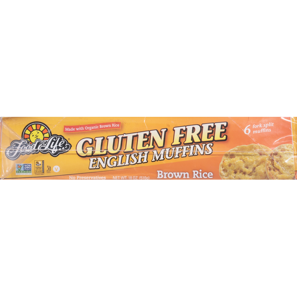 Food for Life Gluten Free Fork Split Brown Rice English Muffins