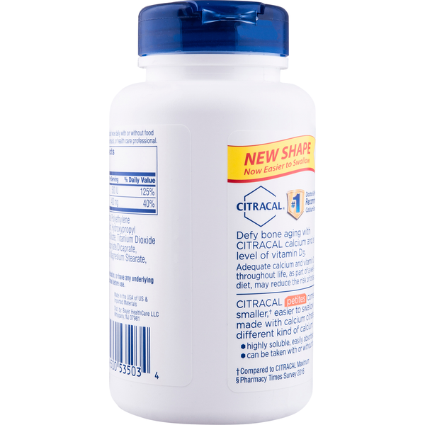 Citracal Petites Calcium Citrate With Vitamin D3 Caplets