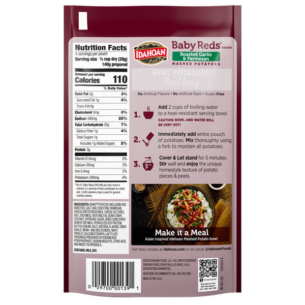Idahoan Baby Reds w/Roasted Garlic & Parm Mashed Potatoes