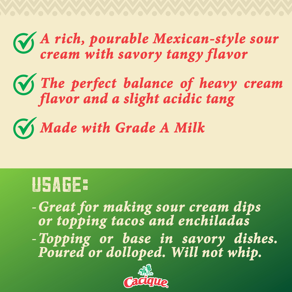 Cacique Sour Cream, Agria, Crema Mexicana