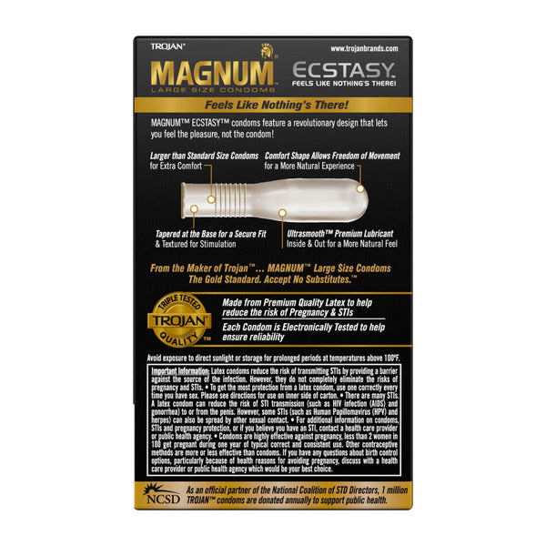 Trojan Magnum Ecstasy Large Size Lubricated Condoms
