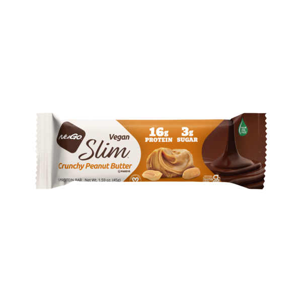 NuGo Slim Peanut Butter, Gluten Free, Low Sugar, Vegan Protein Bar