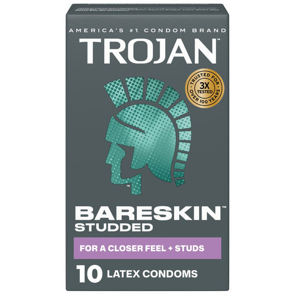 Trojan Studded BareSkin Premium Lubricant Latex Condoms
