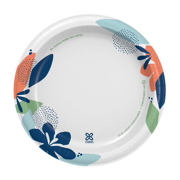 DIXIE Paper Plates, 8.5 Inch Lunch/Dinner Plate (Design May Vary)