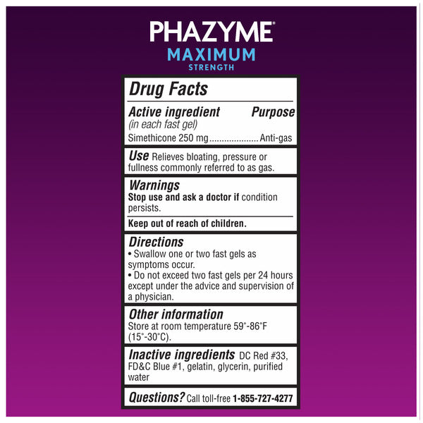 Phazyme Gas & Bloating Relief Maximum Strength