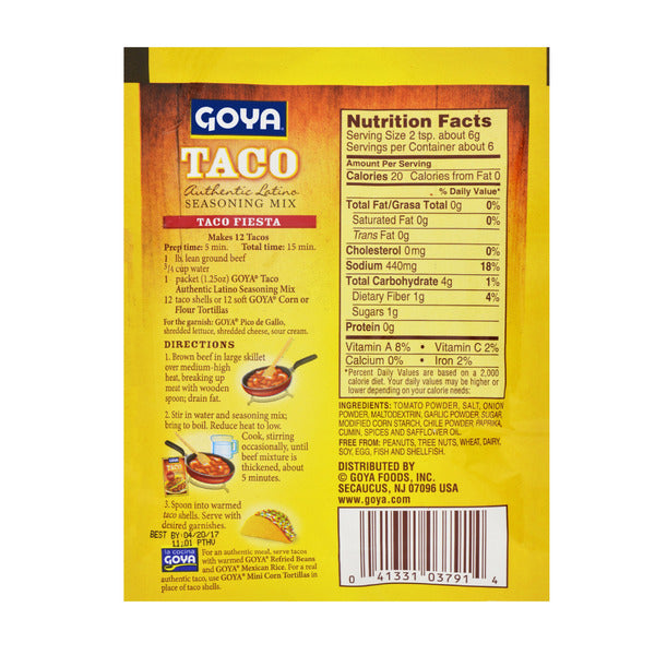 Goya Authentic Latino Taco Seasoning Mix