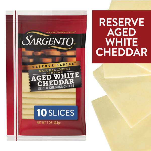 Sargento Reserve Series™ Natural Aged White Cheddar Sliced Cheese, 10 Slices