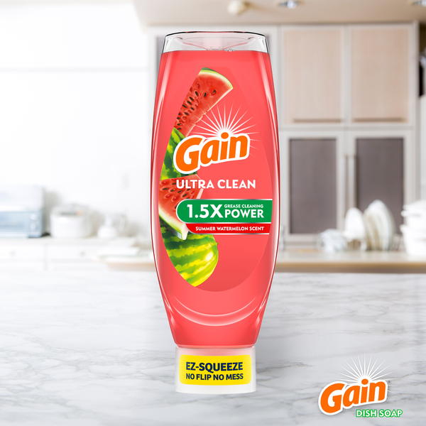 Gain Ultra Clean EZ-Squeeze Dish Soap, Summer Watermelon