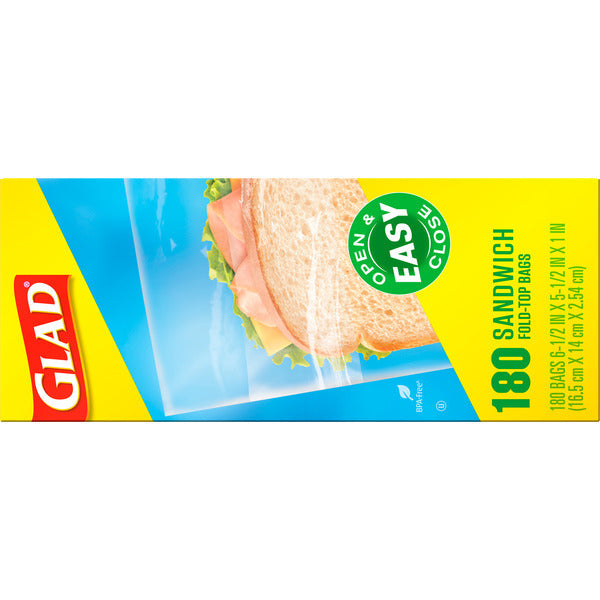 Glad Food Storage Bags, Sandwich Fold Top