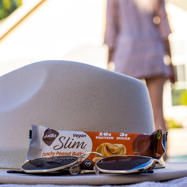 NuGo Slim Peanut Butter, Gluten Free, Low Sugar, Vegan Protein Bar