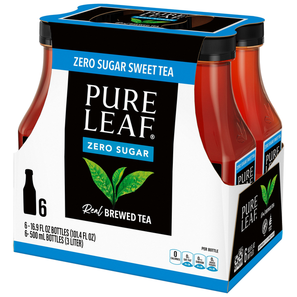 Pure Leaf Zero Sugar Real Brewed Tea Sweet Tea 16.9 Fl Oz, 6 Count