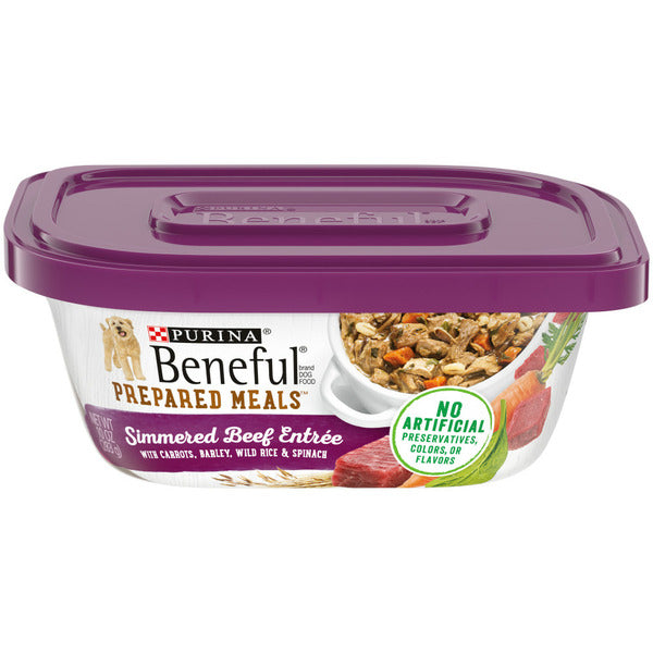 Purina Beneful High Protein, Wet Dog Food With Gravy, Prepared Meals Simmered Beef Entree