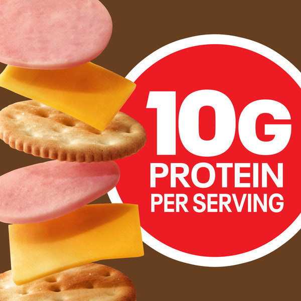 Lunchables Ham & Cheddar Cheese Cracker Stackers Snack Kit Kids Lunch with Vanilla Cookies