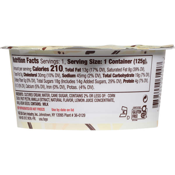 FAGE Cream Dessert, Sweet Vanilla, Cultured, Creamy Dreamy