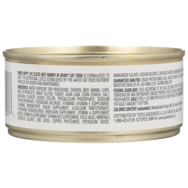 Paws Happy Life Beef Dinner In Gravy Sliced Cat Food