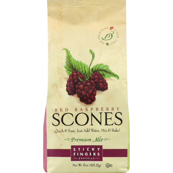 Sticky Fingers Bakeries Scones Mix, Premium, Red Raspberry