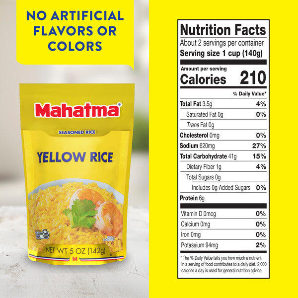 Mahatma Yellow Rice, Seasoned Rice, Gluten Free Rice, Spanish Style Rice, Uncooked Rice