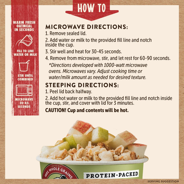 Kodiak Oatmeal Cup, Apple Cinnamon
