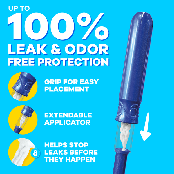 TAMPAX Compact Pearl Tampons Multipack, with LeakGuard Braid & Extendable Applicator