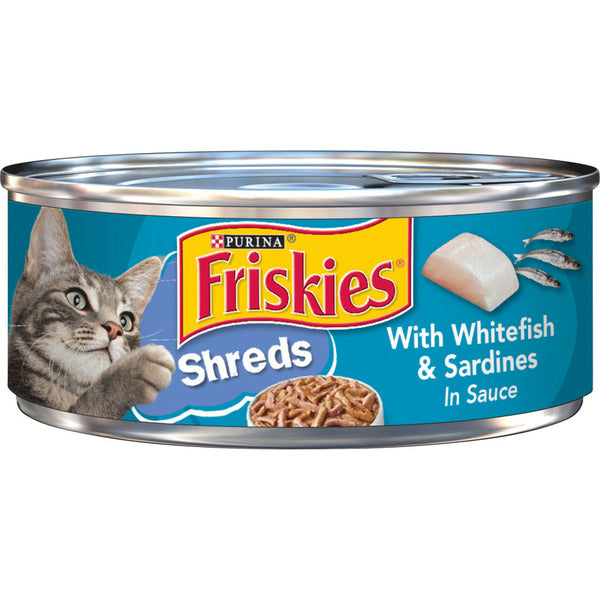 Purina Friskies Wet Cat Food, Shreds With Whitefish & Sardines in Sauce