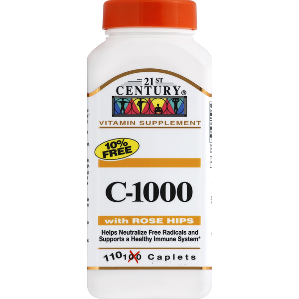 21ST Century Vitamin C-1000, with Rose Hips, Caplets