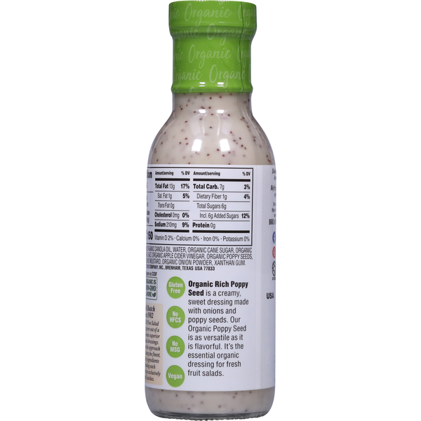 BRIANNAS Organic Rich Poppy Seed Dressing