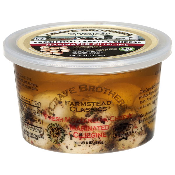 Crave Brothers Marinated Ciliegine Fresh Mozzarella Cheese