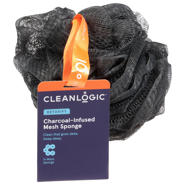 Cleanlogic Body Care Detoxify Charcoal-Infused Mesh Sponge