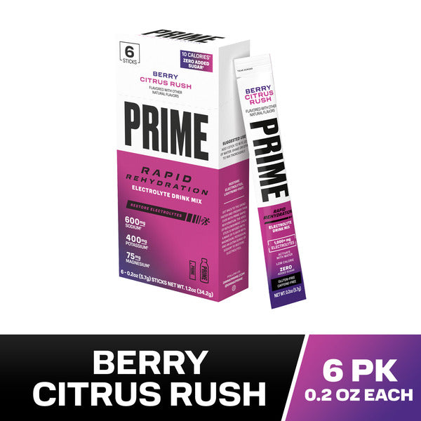 PRIME Rapid Rehydration Sticks - US - Berry Citrus Rush 6ct Carton