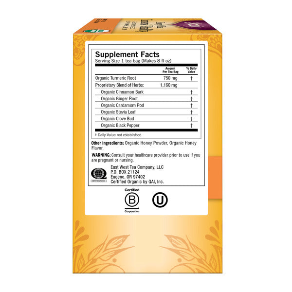 Yogi Tea Herbal Tea, Honey Chai Turmeric Vitality, Caffeine Free