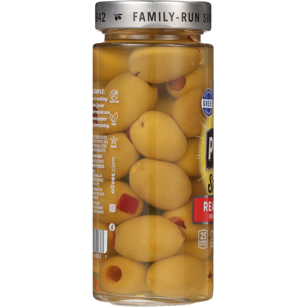 Pearls Hand-Stuffed Real Pimiento Jumbo Queen Olives