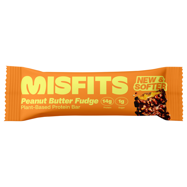 Misfits Plant Based Protein Bar, Vegan, High Protein, Peanut Butter