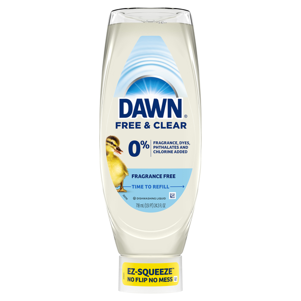 Dawn Free & Clear EZ-Squeeze Dish Soap, Unscented