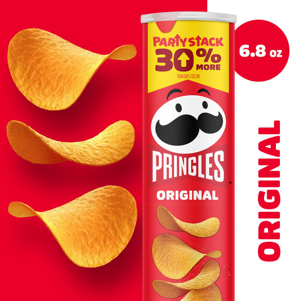 Pringles Original Potato Crisps Chips, Lunch Snacks, Party Stack, 6.8 oz
