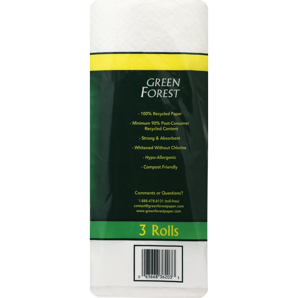 Green Forest Paper Towels, 100% Recycled, Size Your Own, Two-Ply