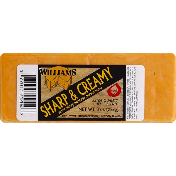 Williams Cheese Food, Pasteurized Process, Sharp & Creamy