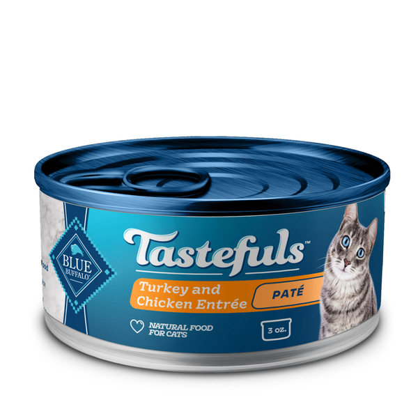 Blue Buffalo Tastefuls Natural Pate Wet Cat Food, Turkey & Chicken Entrée