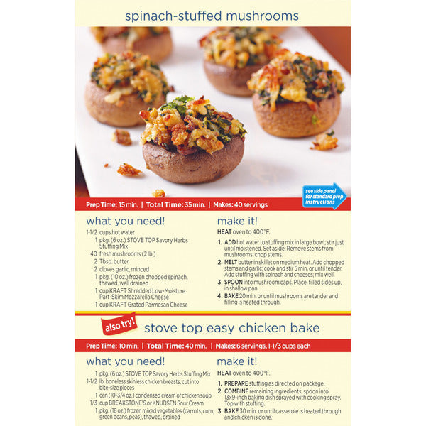 Kraft Stove Top Savory Herbs Stuffing Mix