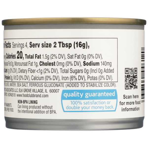 Food Club Sliced Ripe Olives Made With Sea Salt