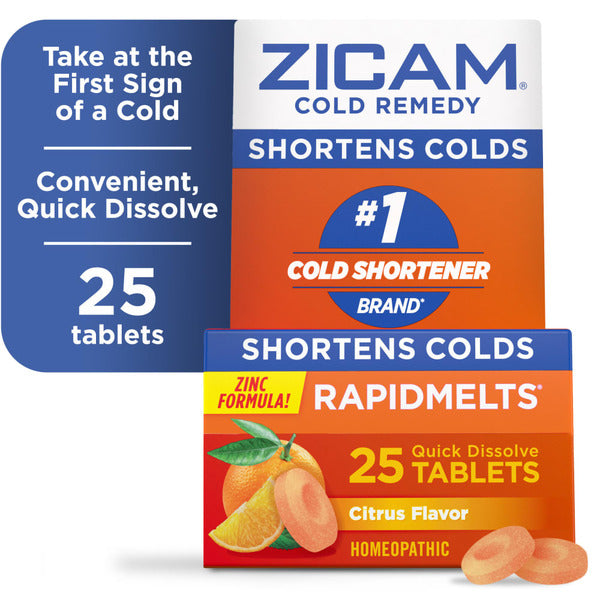 Zicam Zinc Cold Remedy Rapidmelts Quick-Dissolve Tablets Citrus Flavor Ct