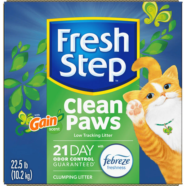 Fresh Step Clean Paws Clumping Low-Tracking Cat Litter, Gain Scent
